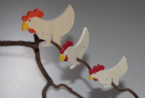 Holzstecker Huhn klein