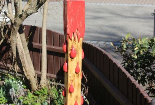 Holzstele  Kerze